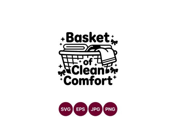 Basket of Clean Comfort Laundry Icon: Graphics for Editorial Use