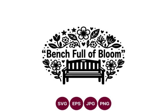 Bench Bloom Floral Garden Bench Vector: A Polished Graphic for Creative Projects
