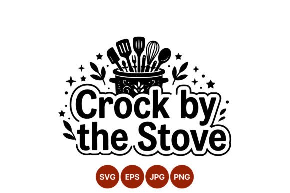 Crock by the Stove Kitchen Utensils Graphics