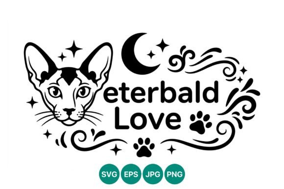 Eternal Love Cat Face Vector Graphics