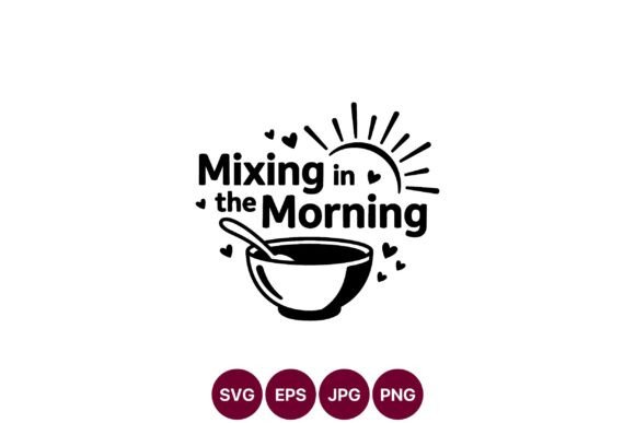 Mixing in the Morning Bowl Vector Graphics