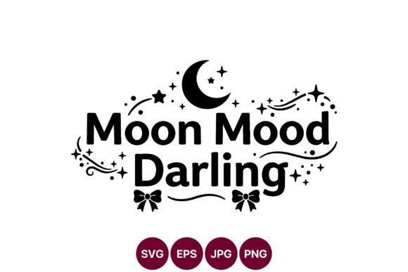 Moon Mood Darling Crescent Moon Vector: A Whimsical Graphic for Creative Projects
