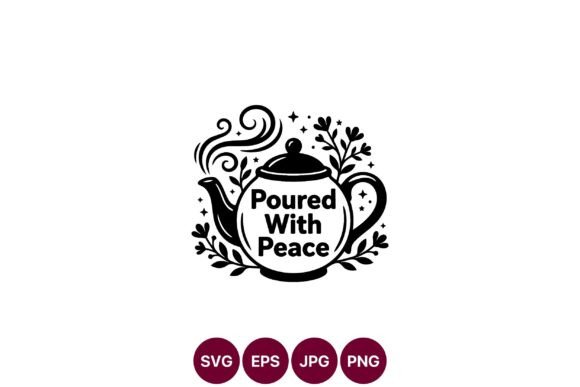 Poured with Peace Tea Pot Vector Art: A Versatile Graphic for Modern Branding