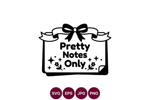 Pretty Notes Only Ribbon Flower Vector Graphics