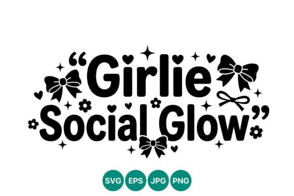 Reviewing the Girlie Social Glow Cute Bow Quote Vector for Commercial Use