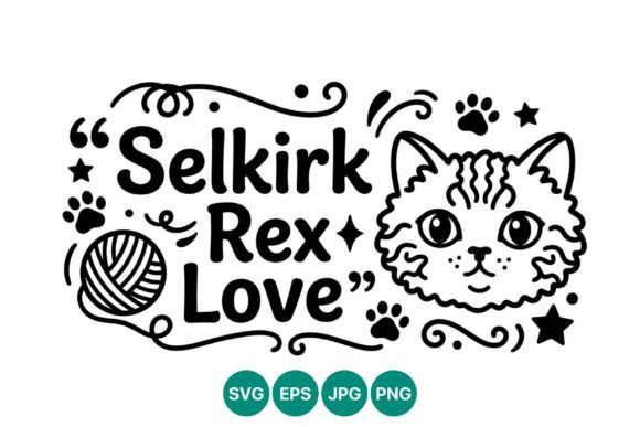 Selkirk Rex Cat Love Vector: Graphics for Creative Projects