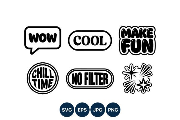 Speech Bubble Phrases Black White Vector
