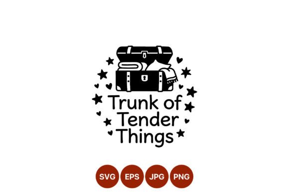 Trunk of Tender Things Black White Graphics