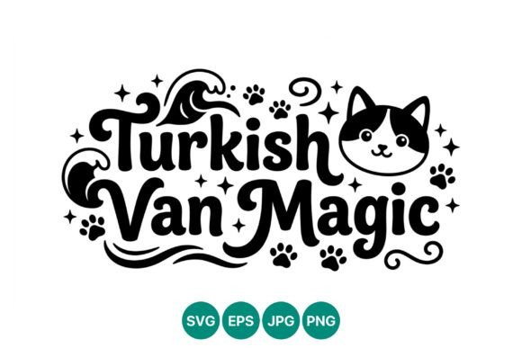 Turkish Van Magic Cat Vector Art for Crafts and Graphics
