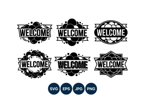 Welcome Lettering Badge Vector Graphics