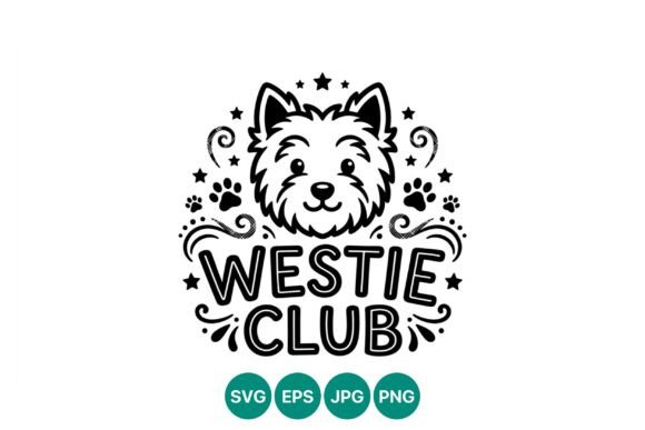 Westie Club Dog Face Vector: Graphics and Illustrations for Creative Publishing