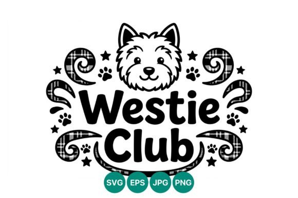 Westie Dog Club Vector Art: A Playful Graphic for Creative Sellers